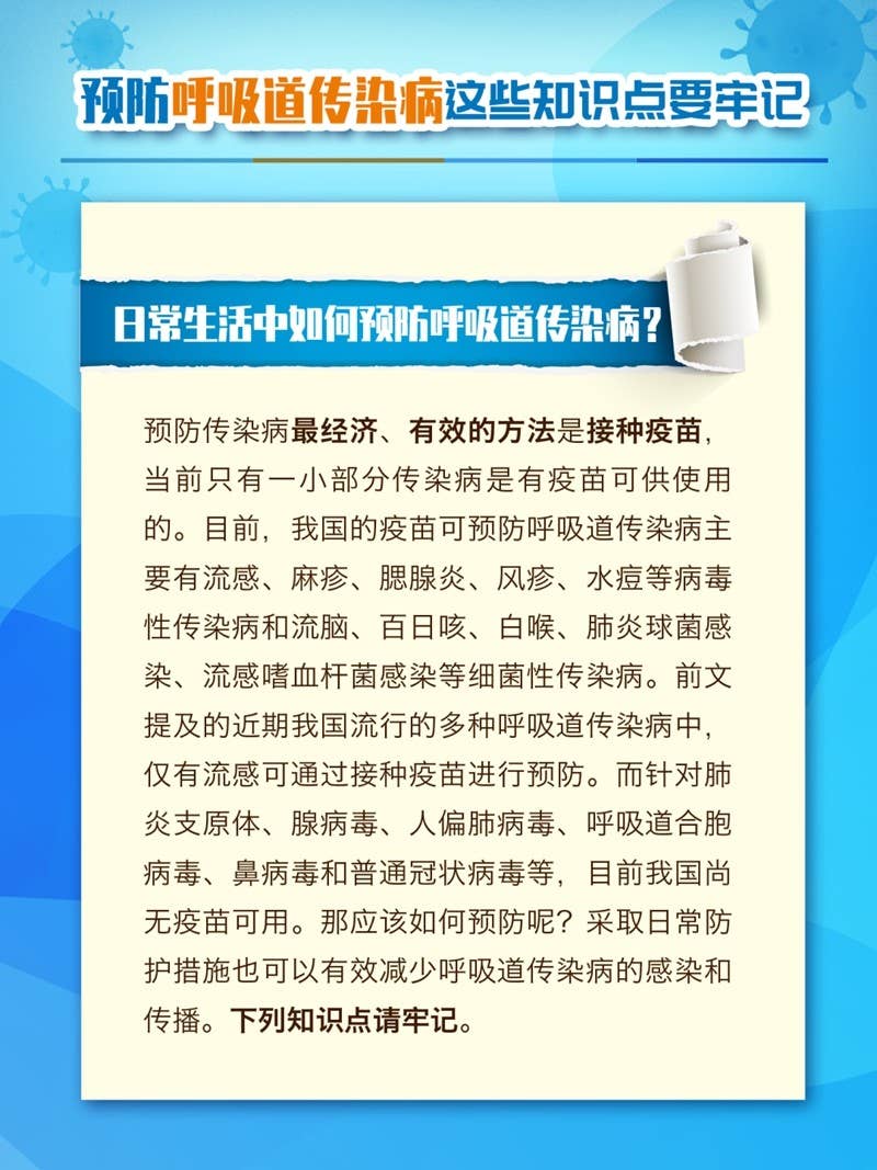 预防呼吸道传染病，这些知识点要牢记