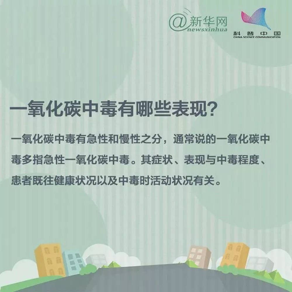安全提示 | 读懂九张图，远离一氧化碳中毒