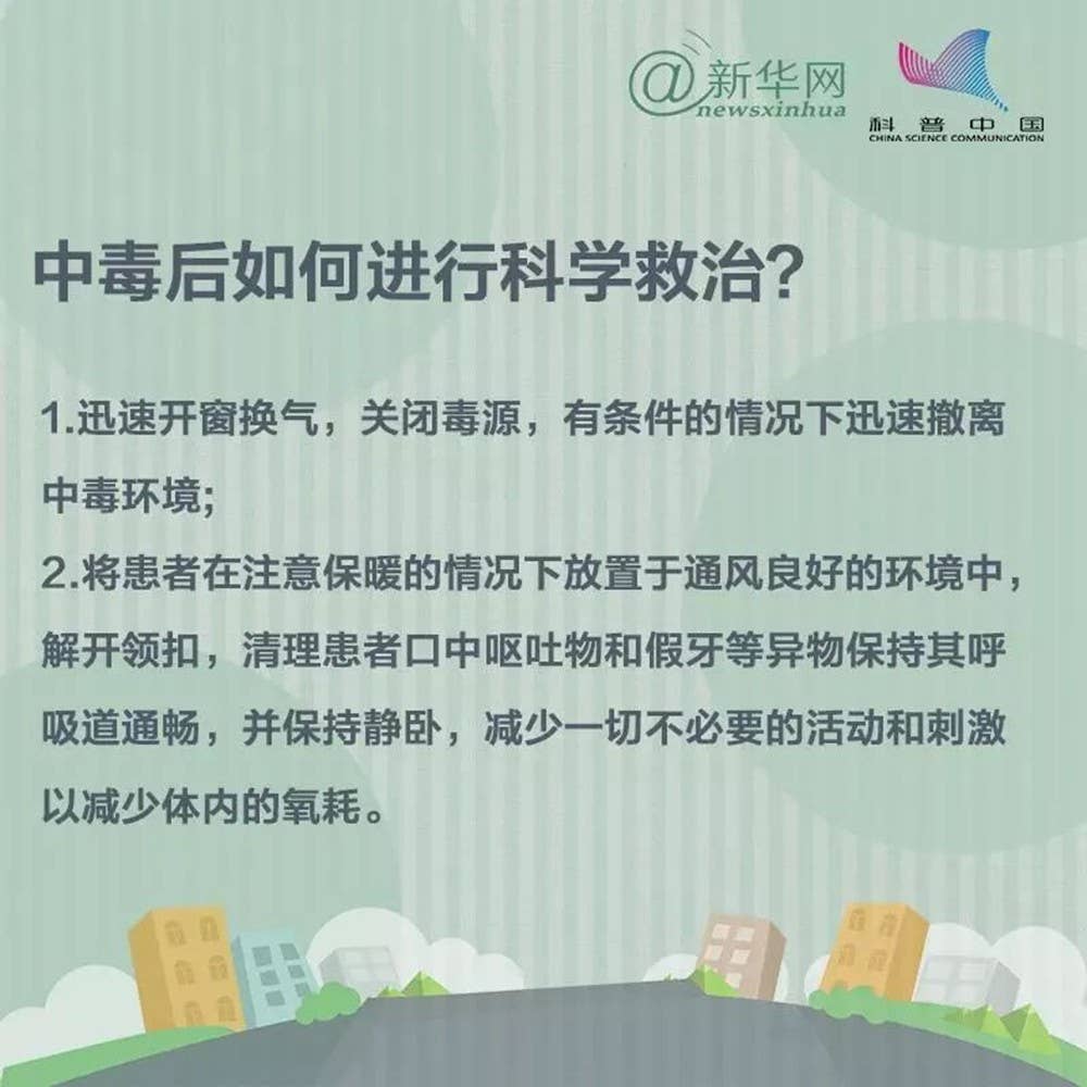 安全提示 | 读懂九张图，远离一氧化碳中毒