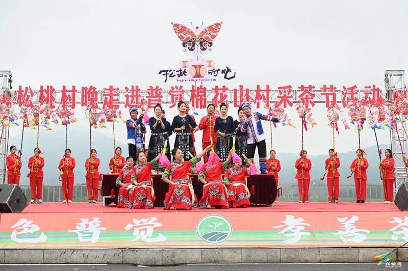 【吃贵州“晚饭”·看松桃村晚】春季采茶正当时  文旅融合促振兴——松桃村晚走进普觉棉花山村采茶节活动火热举办