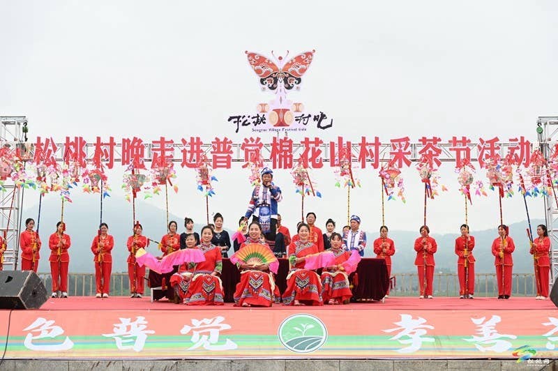 【吃贵州“晚饭”·看松桃村晚】春季采茶正当时  文旅融合促振兴——松桃村晚走进普觉棉花山村采茶节活动火热举办